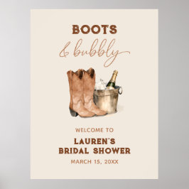 Waterverf Western Cowgirl Douche Welkomstbord Poster