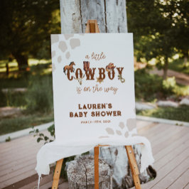 Waterverf Western Een Kleine Cowboy Baby Jongensdo Poster