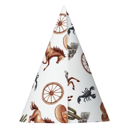 Waterverf Western Kind Art Feesthoedjes (Achterkant)