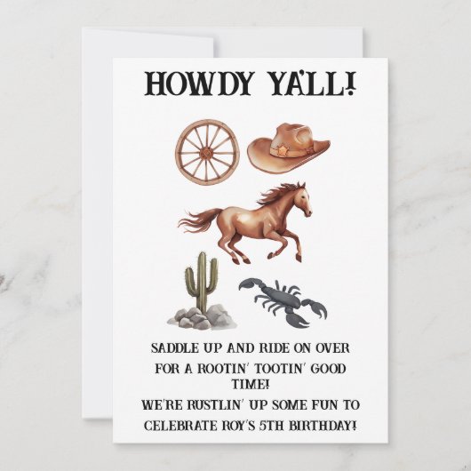 Waterverf Western Kind Art Kaart (Voorkant)