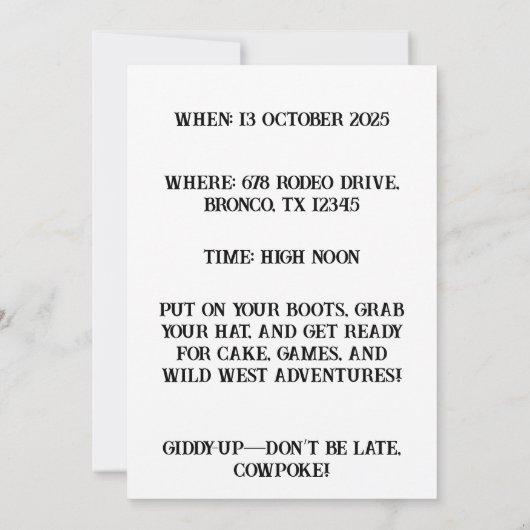 Waterverf Western Kind Art Kaart (Achterkant)