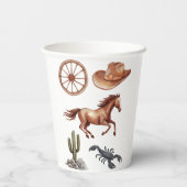 Waterverf Western Kind Art Papieren Bekers (Achterkant)