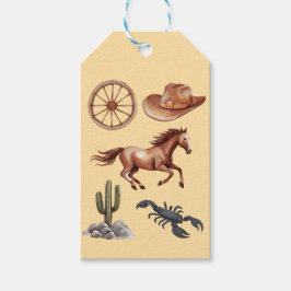 Waterverf Western Kind Art Tan Cadeaulabel