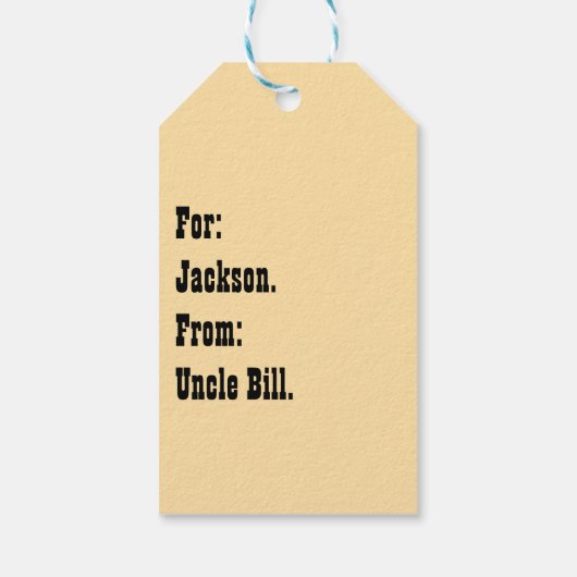 Waterverf Western Kind Art Tan Cadeaulabel (Achterkant)