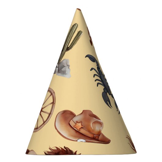 Waterverf Western Kind Art Tan Feesthoedjes (Rechts)