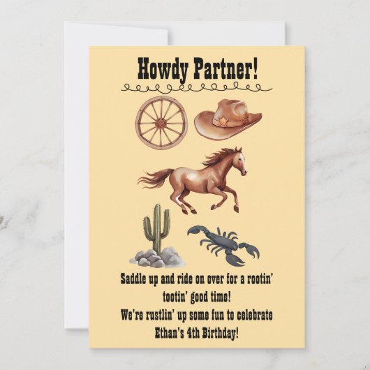 Waterverf Western Kind Art Tan Kaart (Voorkant)