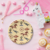 Waterverf Western Kind Art Tan Papieren Bordje (Feest)