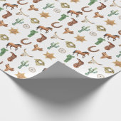 Waterverf Western Rodeo Paard Cowboy Cowgirl Cadeaupapier (Hoek)