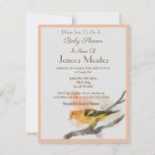 Waterverf Western Tanager Geel Vogeltak Feestdagenkaart (Voorkant)