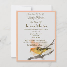 Waterverf Western Tanager Geel Vogeltak Feestdagenkaart