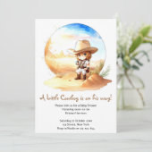 Waterverf Western Wild West Cowboy Baby shower Kaart (Staand voorkant)