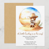 Waterverf Western Wild West Cowboy Baby shower Kaart (Voorkant / Achterkant)
