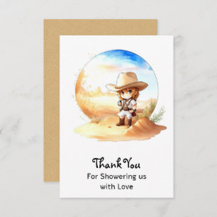 Waterverf Western Wild West Cowboy Bedankkaart