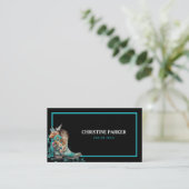 Waterverf Westerne Floral Boots Visitekaartje (Staand voorkant)
