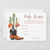 Waterverf Westerne Laarzen Baby Gissen Game Kaart (Voorkant)