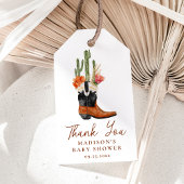 Waterverf Westerne Laarzen Baby shower Cadeaulabel