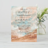 Waterverf westerne trouwuitnodigingen kaart (Staand voorkant)