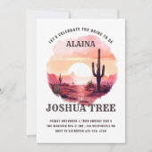 Waterverf Westerse Bachelorette in de Woestijn bij Kaart (Voorkant)