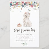 Waterverf Westie Dog Verjaardagsuitnodiging (Voorkant)