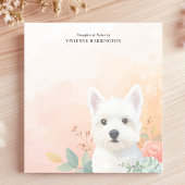 Waterverf Westie Pastel Bloemen gepersonaliseerd Notitieblok