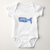 Waterverf Whale baby kleding Romper (Voorkant)