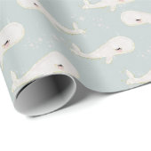 Waterverf Whale Birthday Neutraal Baby shower Cade Cadeaupapier (Rol Hoek)