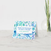 Waterverf Whale Blue onder het Zee Party Bedankkaart (Voorkant)