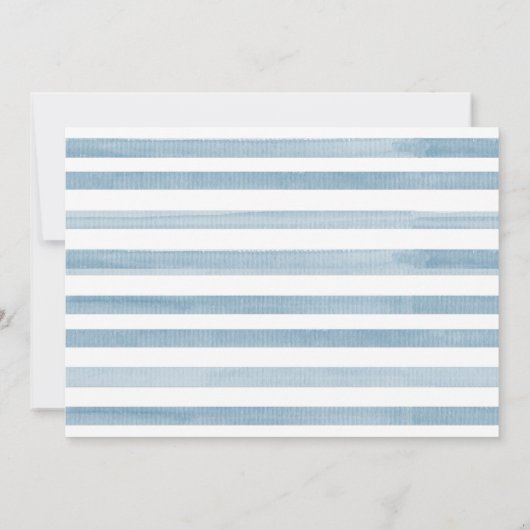 Waterverf Whale Boy's Blue Baby shower Kaart (Achterkant)