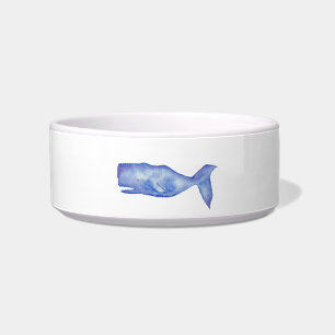Waterverf whale dog bowl voerbakje