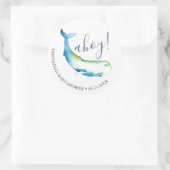 Waterverf Whale en Starfish Blue Ronde Sticker (Tas)