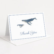 Waterverf Whale Mam en Kind Baby shower