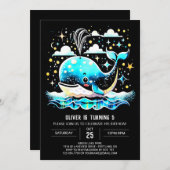Waterverf Whale Ocean Verjaardag Kaart (Voorkant / Achterkant)