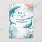 Waterverf Whale Onder het Zee Diapper Raffle Informatiekaartje (Voorkant)