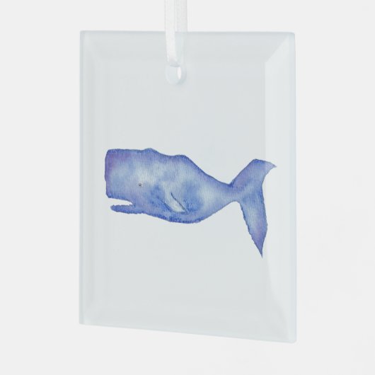 Waterverf Whale ornament door Charlotte Canzano (Voorkant links)