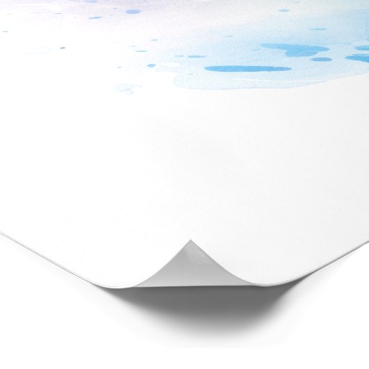 Waterverf Whale Sketch. Klein Poster (Hoek)