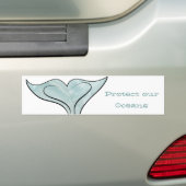 Waterverf Whale Tail Bumpersticker (Op auto)