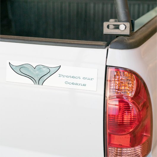 Waterverf Whale Tail Bumpersticker (Op Truck)