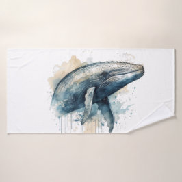 Waterverf Whale Wonder Badhanddoek