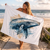 Waterverf Whale Wonder Badhanddoek