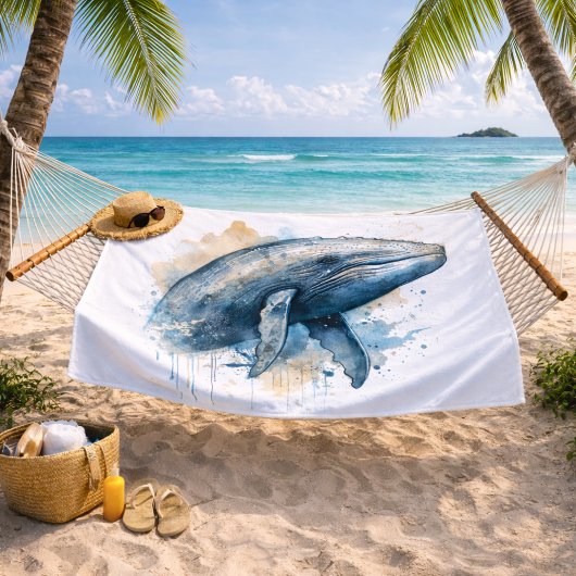 Waterverf Whale Wonder Badhanddoek