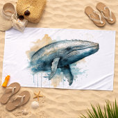Waterverf Whale Wonder Badhanddoek