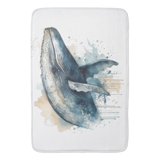 Waterverf Whale Wonder Badmat (Voorkant Verticaal)