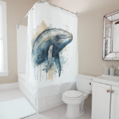 Waterverf Whale Wonder Douchegordijn (In situ)