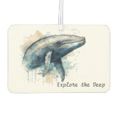 Waterverf Whale Wonder, op maat Luchtverfrisser (Achterkant)