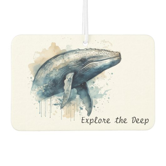 Waterverf Whale Wonder, op maat Luchtverfrisser (Voorkant)
