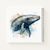 Waterverf Whale Wonder, op maat Notitieboek (Achterkant)