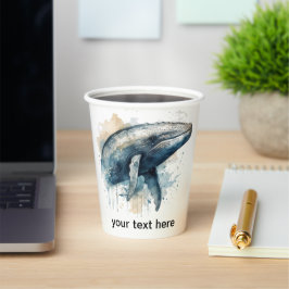 Waterverf Whale Wonder, op maat Papieren Bekers