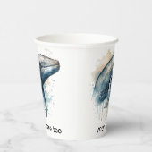 Waterverf Whale Wonder, op maat Papieren Bekers (Rechts)