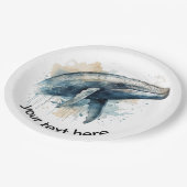 Waterverf Whale Wonder, op maat Papieren Bordje (Gekanteld)