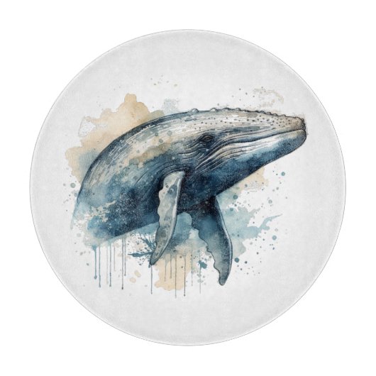 Waterverf Whale Wonder Snijplank (Voorkant)